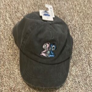 Kids Black Cap with stitch and angel Design